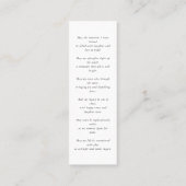 記念祈りの言葉悔やみや弔慰葬式ブックマークカード スキニー名刺 (裏面)