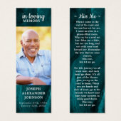 記念祈りの言葉緑大理石葬祭詩ブックマーク (正面&裏面)