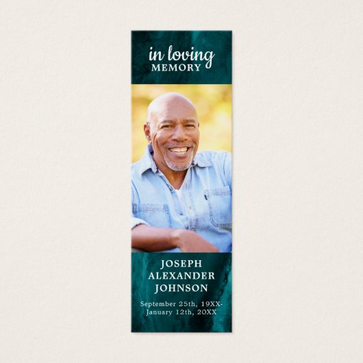 記念祈りの言葉緑大理石葬祭詩ブックマーク (正面)