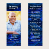 記念祈りの言葉葬儀詩ブックマークブルー大理石 (正面&裏面)