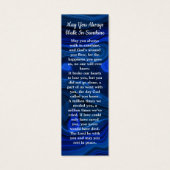 記念祈りの言葉葬儀詩ブックマークブルー大理石 (裏面)