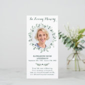 記念祈りの言葉葬式ブックマークカードユーカリ サンキューカード (スタンド正面)