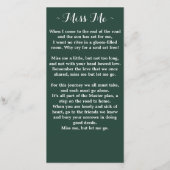 記念祈りの言葉葬式ブックマークカードユーカリ サンキューカード (裏面)