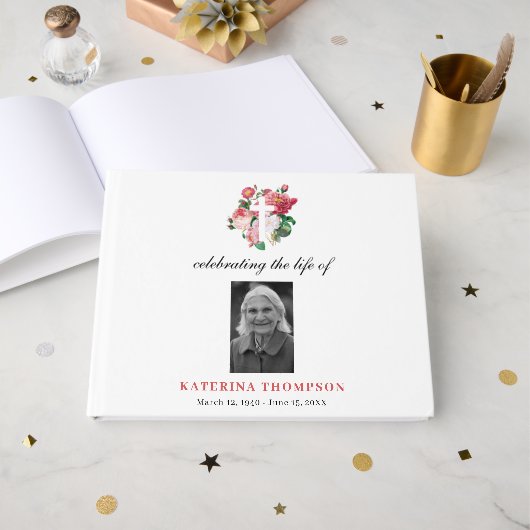 記念祝の写真葬儀フローラ ゲストブック (正面見開き)