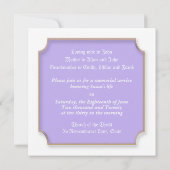 記念祭の告知が金色に交わる 招待状 (裏面)