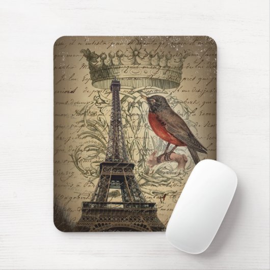 記念祭の王冠のフランスのな鳥のパリエッフェル塔 マウスパッド (マウス)