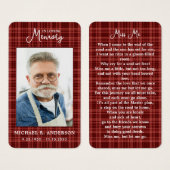 記念秋のプライド写真葬式祈りの言葉カード (正面&裏面)