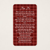 記念秋のプライド写真葬式祈りの言葉カード (裏面)