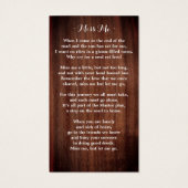 記念素朴ひまわり葬儀祈りの言葉カード (裏面)