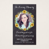 記念素朴ひまわり葬儀祈りの言葉カード (正面)