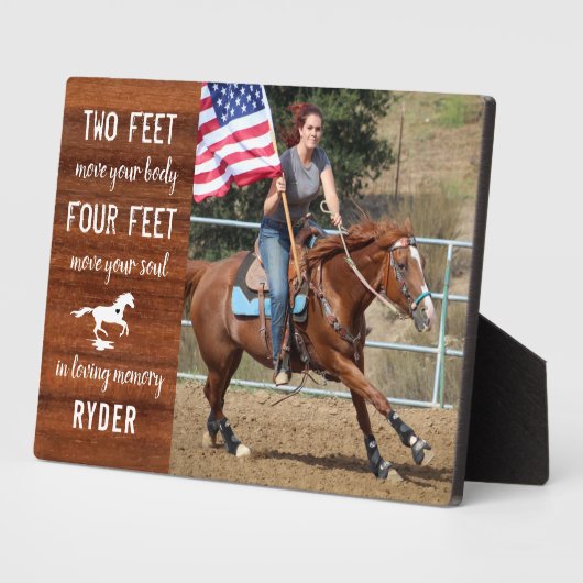 記念素朴ウマ科の記念の形見 フォトプラーク (側面)