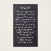 記念素朴フローラ写真葬儀祈りの言葉カード (裏面)