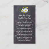 記念素朴フローラ葬儀祈りの言葉カード写真 コーリングカード (裏面)