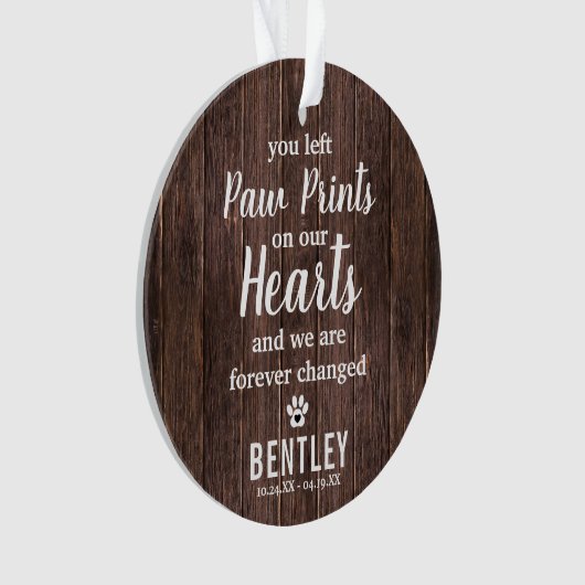 記念素朴ペット損失写真クリスマス オーナメント (正面)