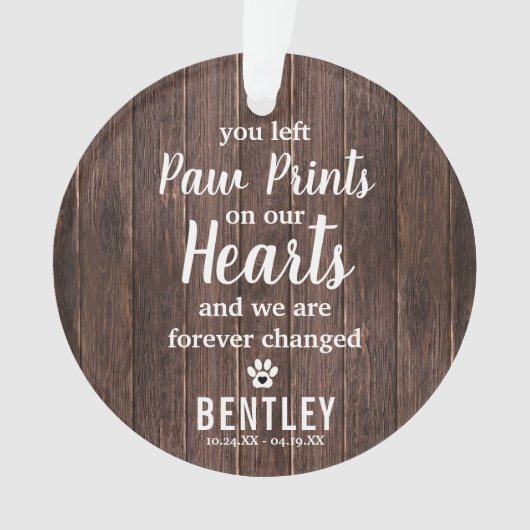 記念素朴ペット損失写真クリスマス オーナメント (正面)
