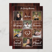 記念素朴写真コラージュ悔やみや弔慰葬儀 サンキューカード (正面/裏面)