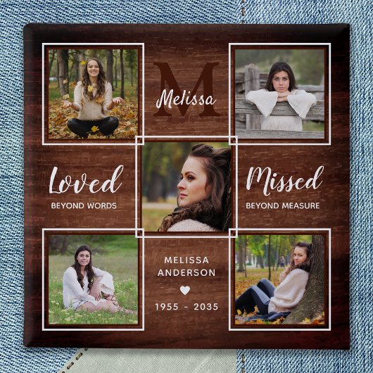 記念素朴写真コラージュ葬儀 缶バッジ