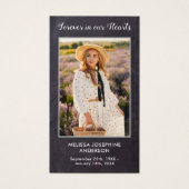 記念素朴写真悔やみや弔慰葬儀祈りの言葉カード (正面)