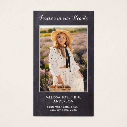 記念素朴写真悔やみや弔慰葬儀祈りの言葉カード (正面)