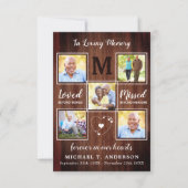 記念素朴悔やみや弔慰写真コラージュ葬儀 サンキューカード (正面)