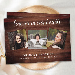 記念素朴悔やみや弔慰葬儀フォトコラージュ サンキューカード