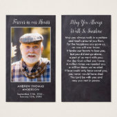 記念素朴悔やみや弔慰葬儀祈りの言葉カード写真 (正面&裏面)