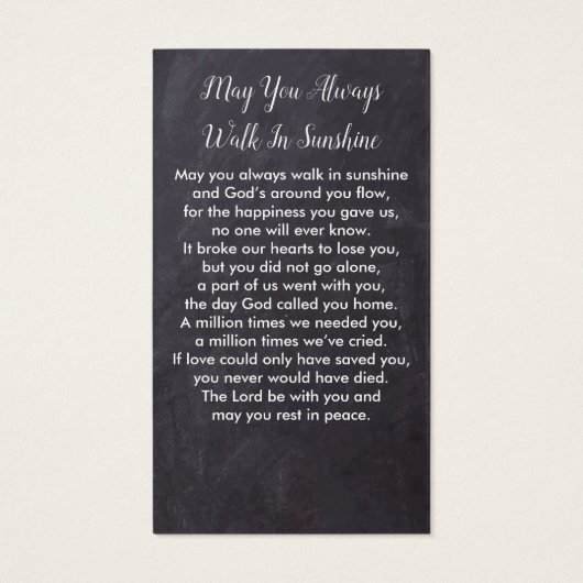 記念素朴悔やみや弔慰葬儀祈りの言葉カード写真 (裏面)