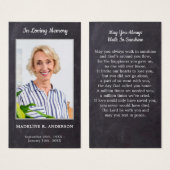 記念素朴悔やみや弔慰葬儀祈りの言葉カード (正面&裏面)