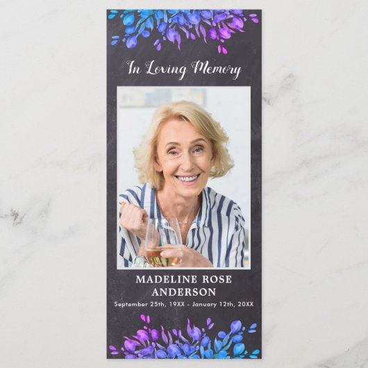 記念素朴植物葬式祈りの言葉カード詩 (正面)