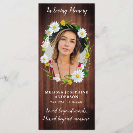 記念素朴祈りの言葉カード葬儀しおり (正面)