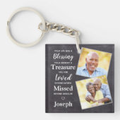 記念素朴記パーソナライズされた第2写真 キーホルダー (正面)