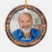 記念素朴記念パーソナライズされた2枚 セラミックオーナメント (正面)