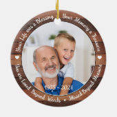 記念素朴記念パーソナライズされた2枚 セラミックオーナメント (裏面)