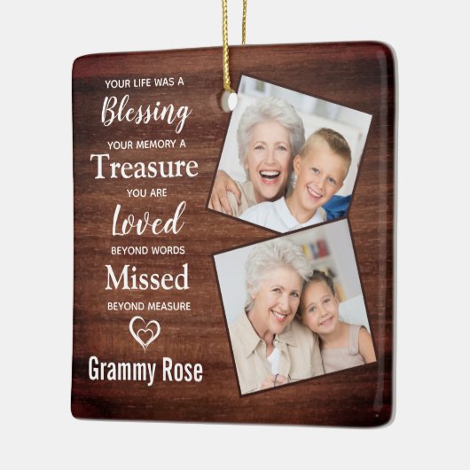 記念素朴記念ファミリー写真思い出 セラミックオーナメント (左)
