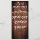 記念素朴詩写真葬式祈りの言葉カード (裏面)