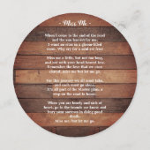 記念素朴詩写真葬式祈りの言葉カード シーズンカード (裏面)