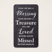 記念素朴詩写真記念祈りの言葉カード (裏面)