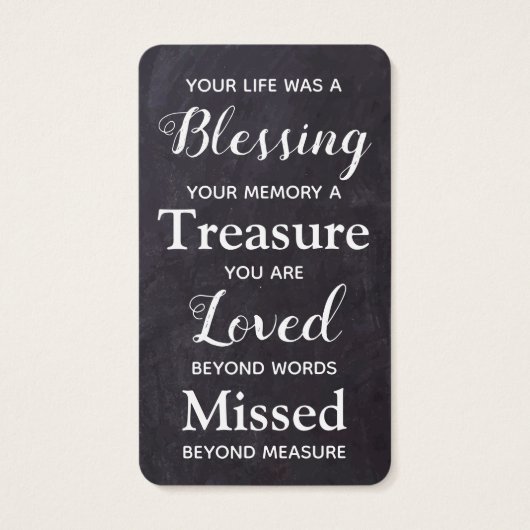 記念素朴詩写真記念祈りの言葉カード (裏面)