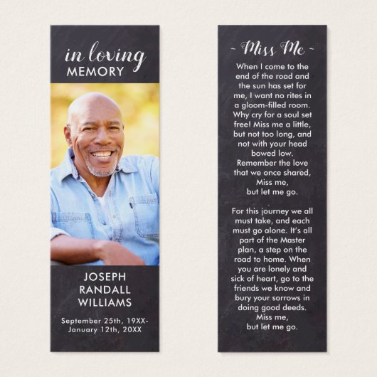 記念素朴詩祈りの言葉葬式しおり (正面&裏面)