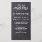 記念素朴詩葬儀祈りの言葉しおりカード サンキューカード (裏面)