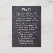 記念素朴詩葬儀祈りの言葉カード3写真 コーリングカード (裏面)