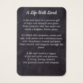 記念素朴3写真絹の葬儀祈りの言葉カード (裏面)