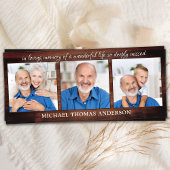 記念素朴3写真葬式祈りの言葉ブックカード メニュー