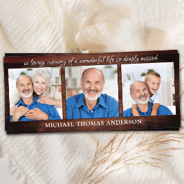 記念素朴3写真葬式祈りの言葉ブックカード メニュー