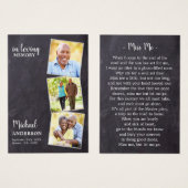 記念素朴3写真詩葬儀祈りの言葉カード (正面&裏面)