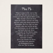 記念素朴3写真詩葬儀祈りの言葉カード (裏面)