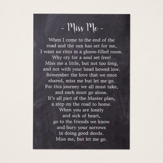 記念素朴3写真詩葬儀祈りの言葉カード (裏面)