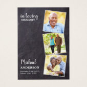 記念素朴3写真詩葬儀祈りの言葉カード (正面)