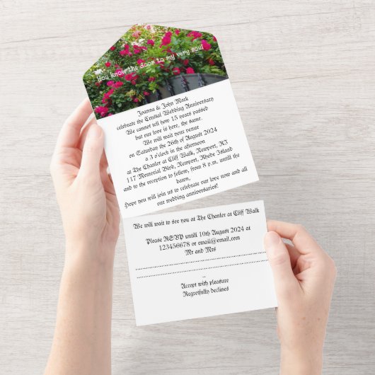 記念結婚招待状red roses gate オールインワン招待状 (貼ってはがせる)