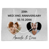 記念結婚銀写真ハート ラージペーパーバッグ (正面)